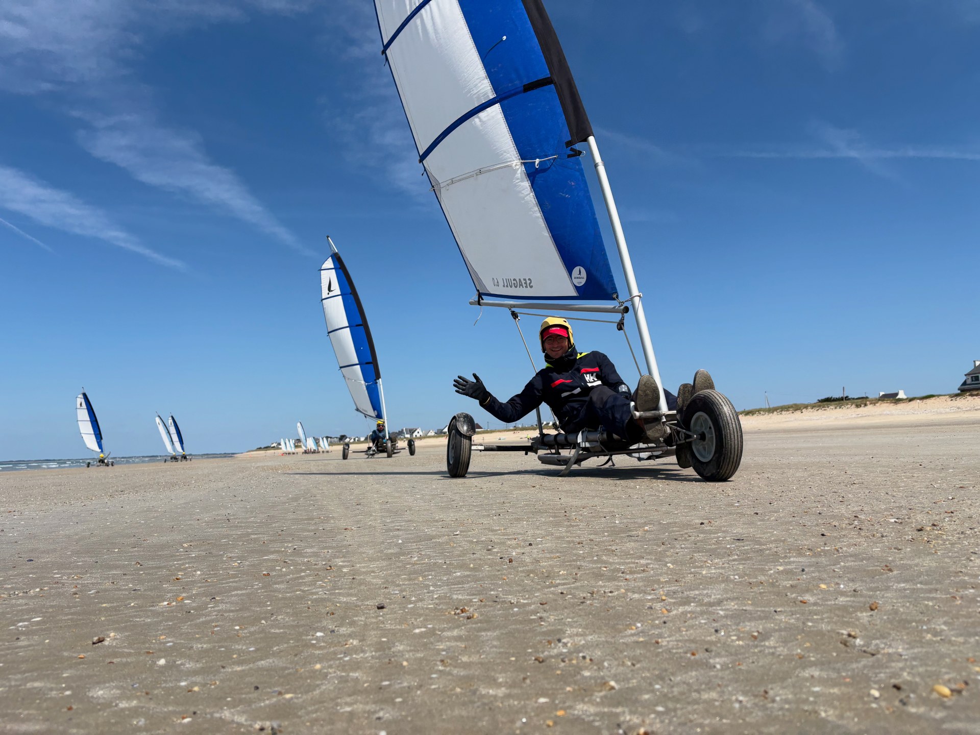 Char à voile sur la plage
